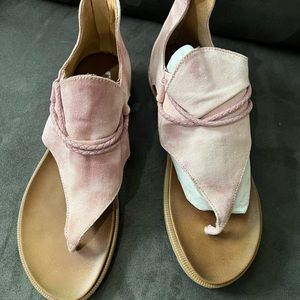 Pink tie dye gladiator sandals